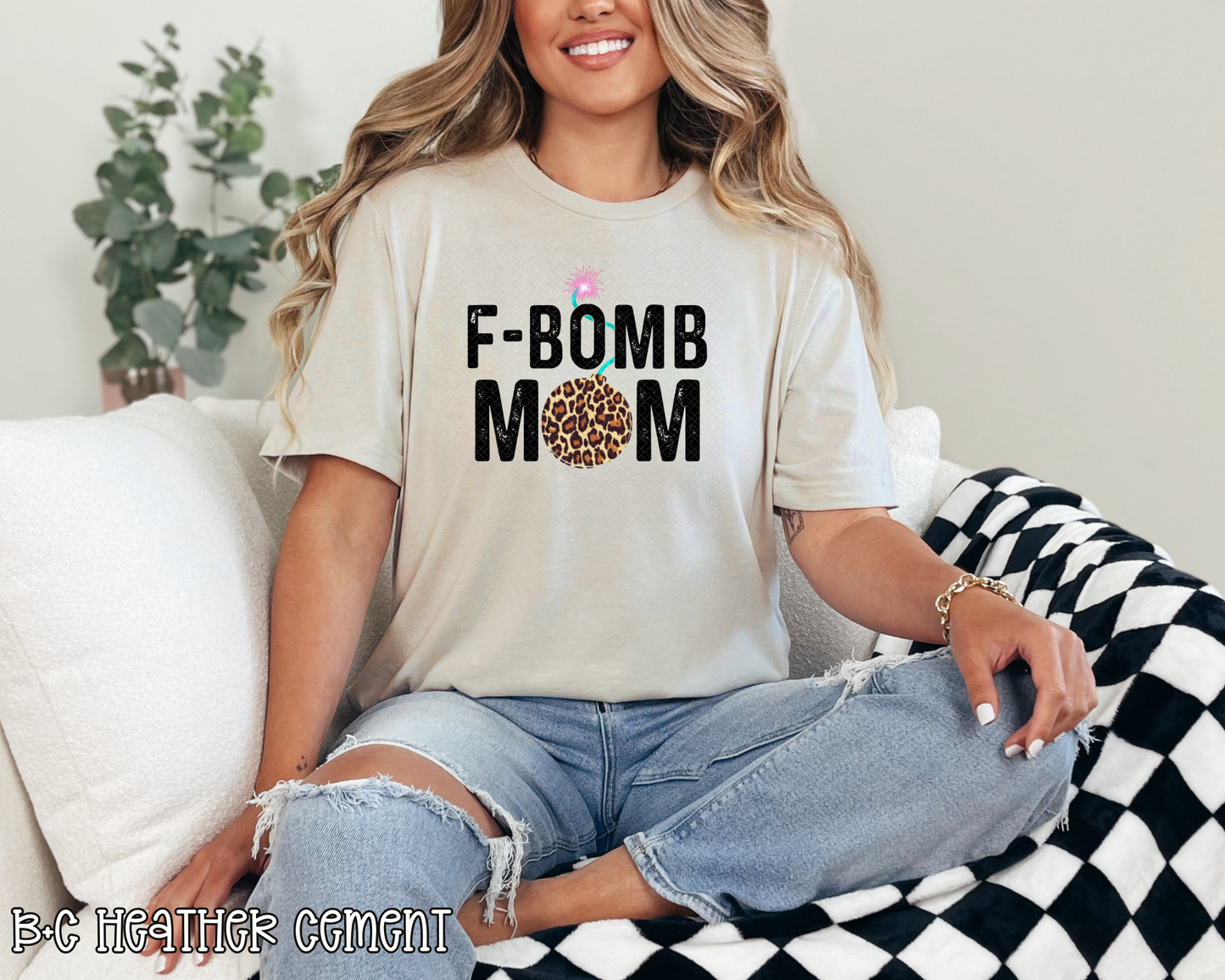 f bomb mom leopard DTF TRANSFER