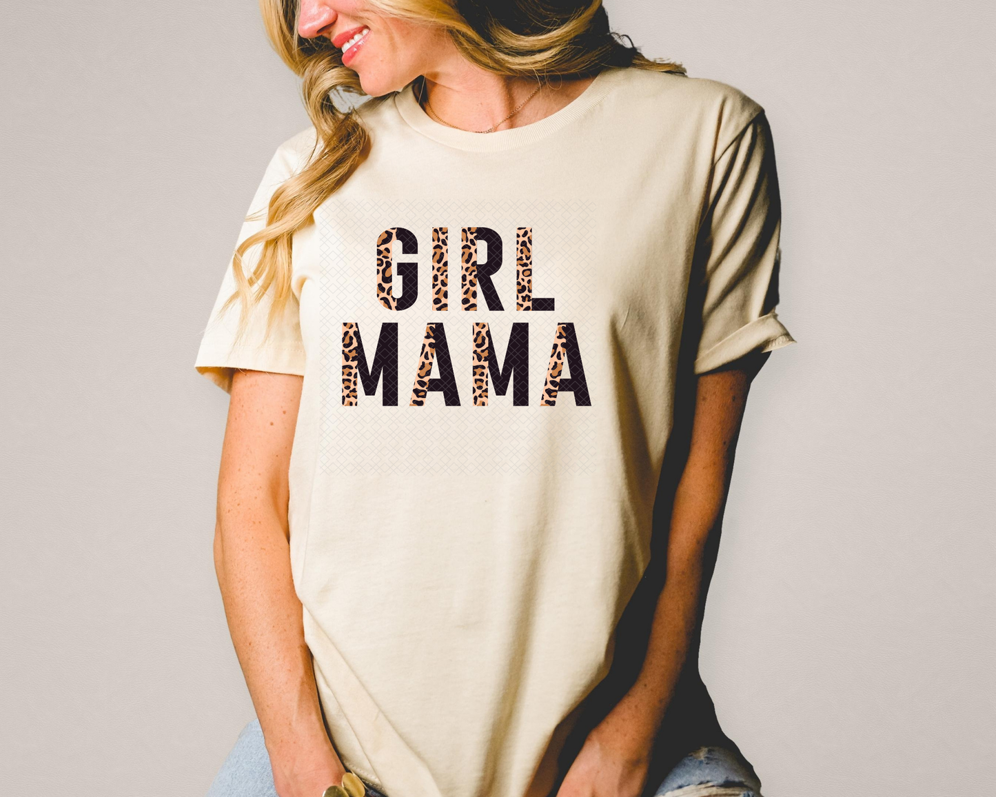 girl mama half leopard DTF TRANSFER