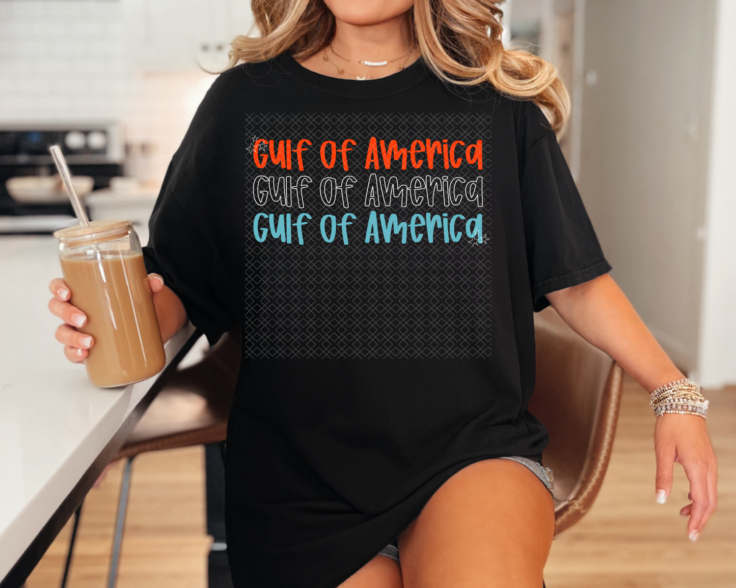 gulf of america red white & blue DTF TRANSFER
