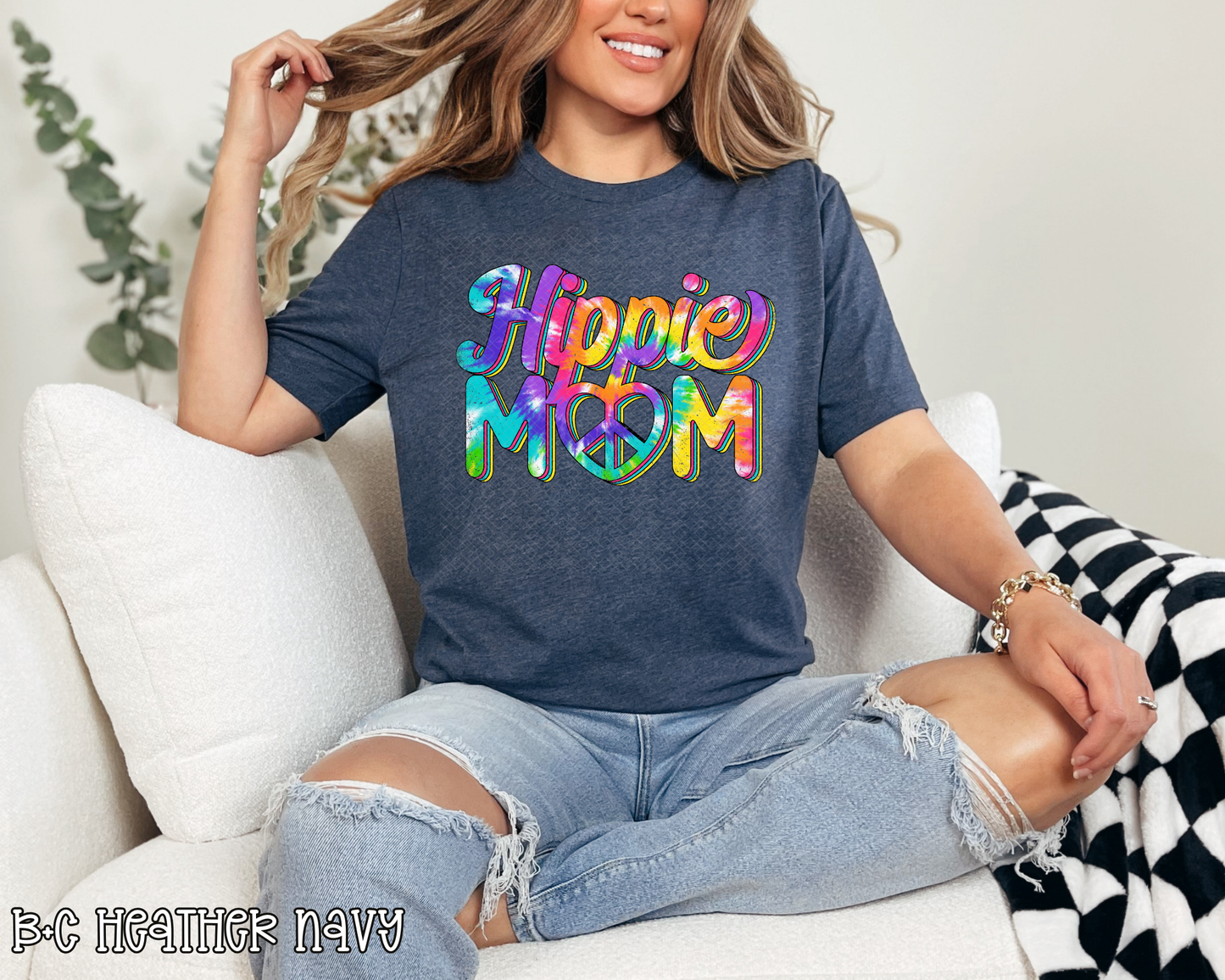 hippie mom tie dye DTF TRANSFER