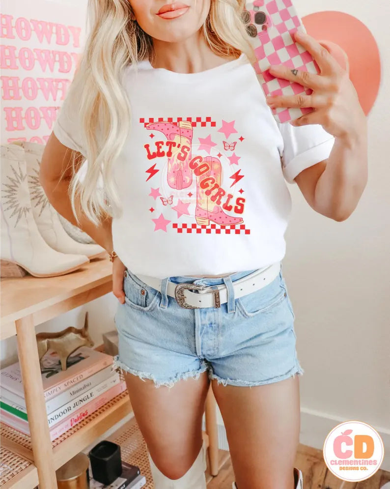 Let's Go Girls Cowgirl Boots DTF TRANSFER