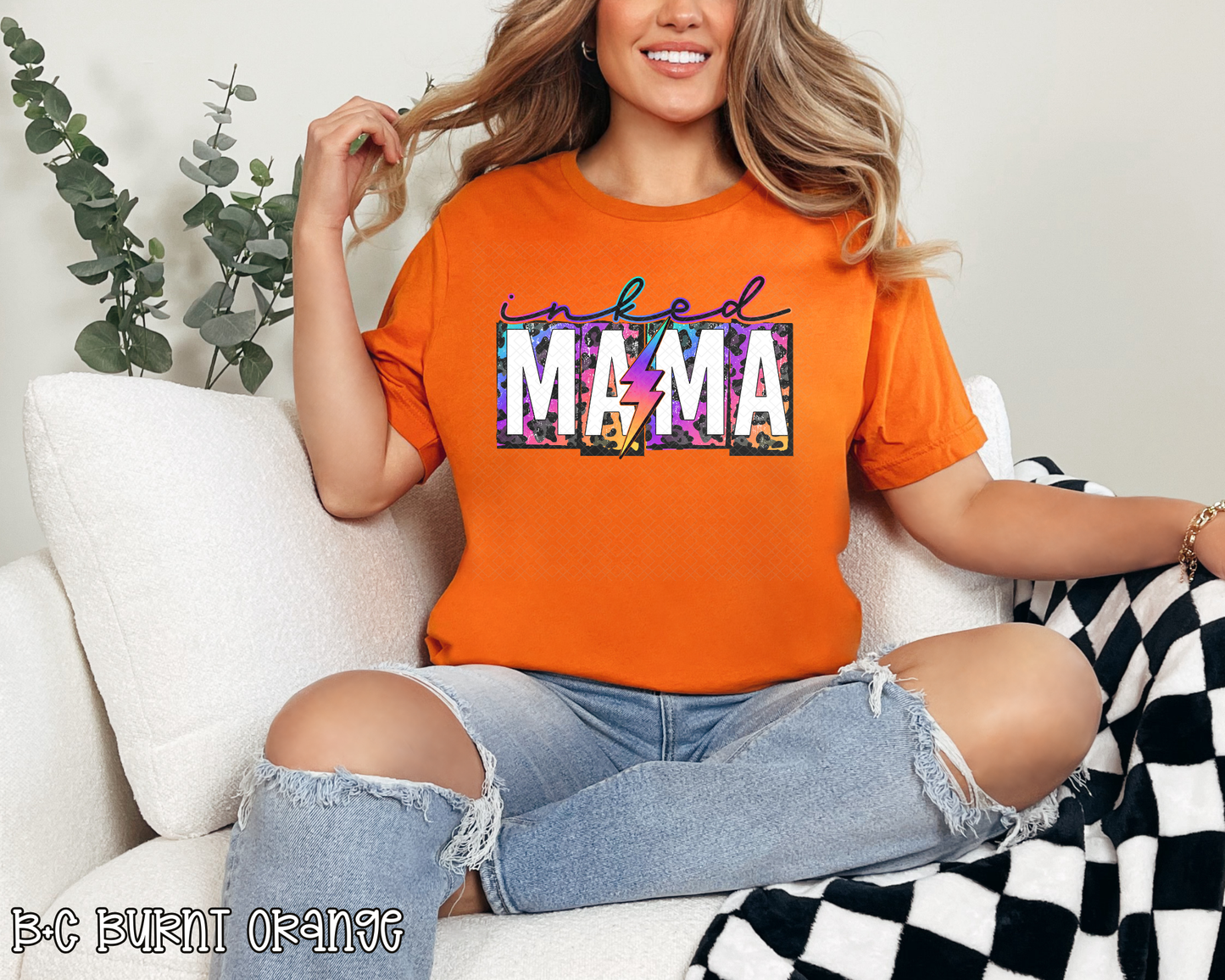 inked mama lightning leopard DTF TRANSFER