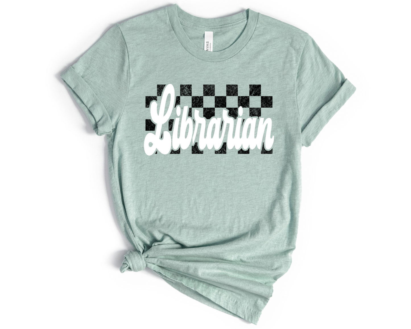 librarian checkered mock DTF TRANSFER