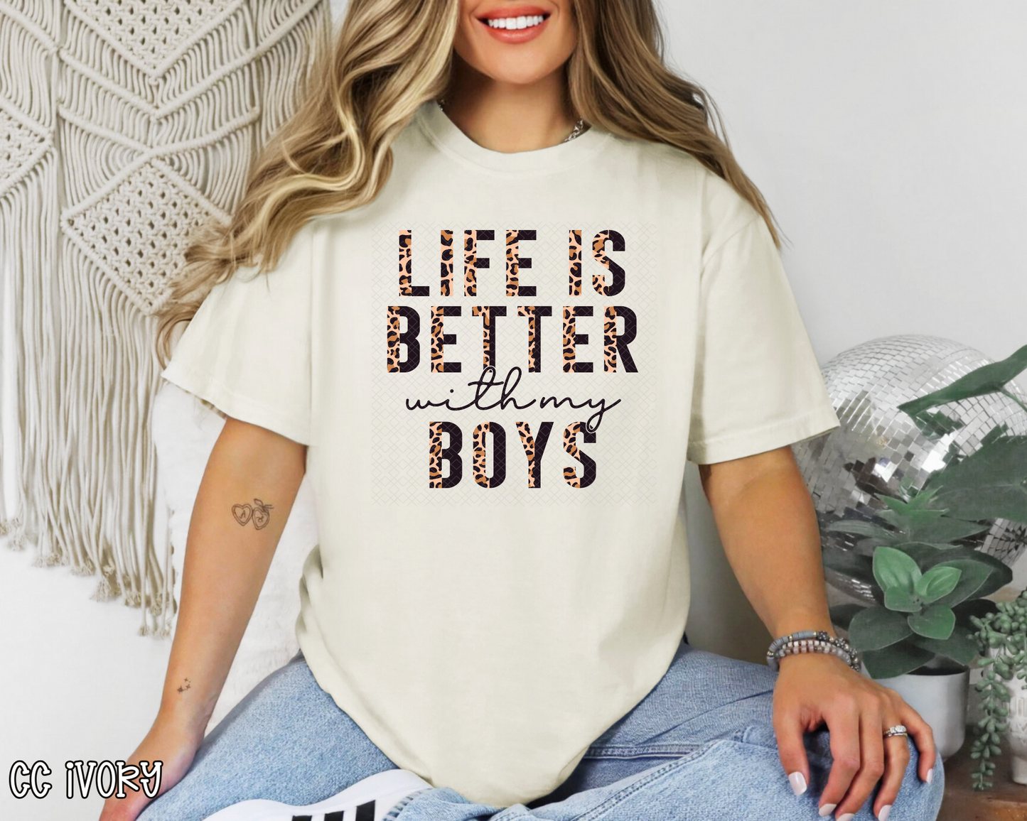 life is better boys half leopard DTF TRANSFER