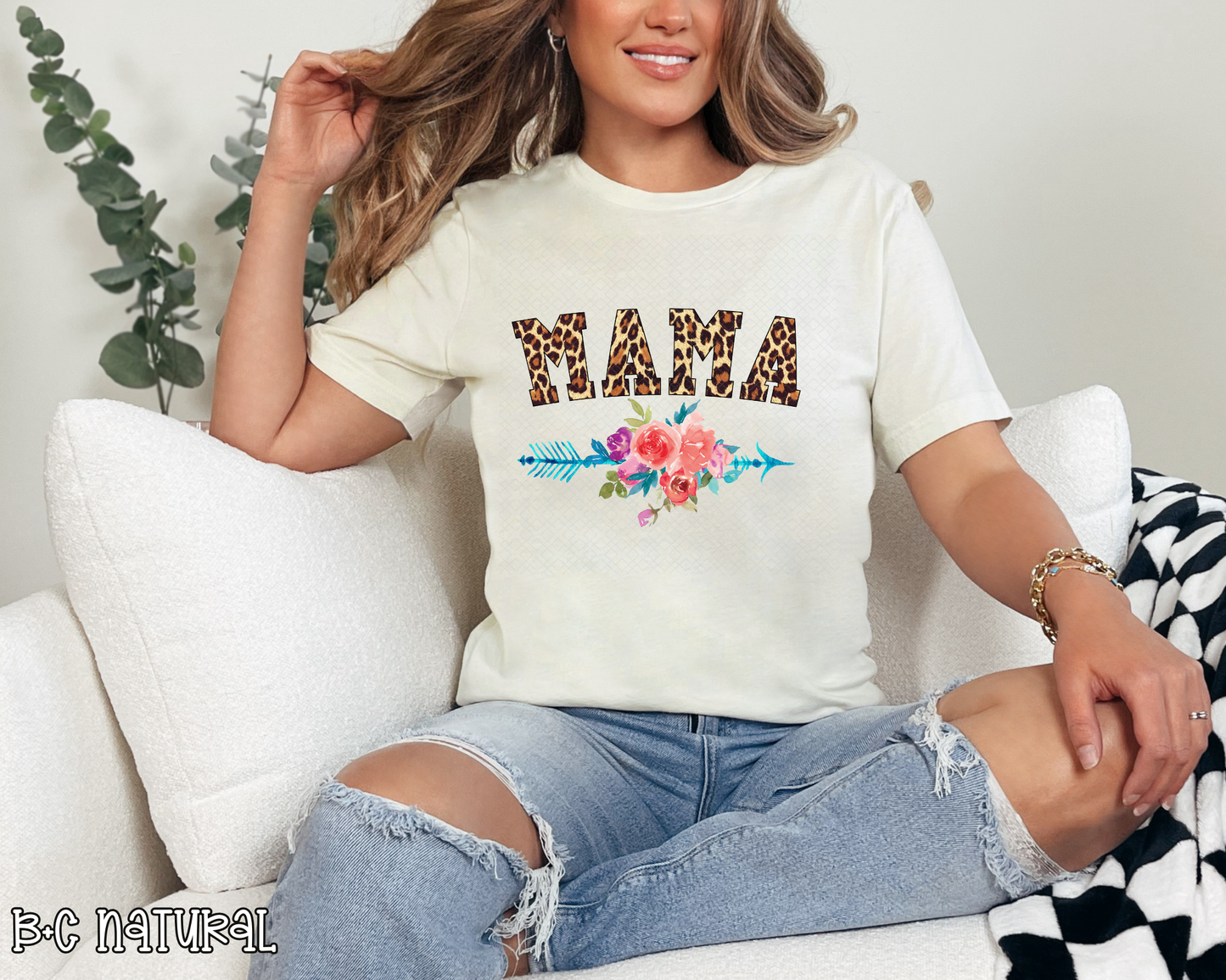 mama leopard arrow blue DTF TRANSFER