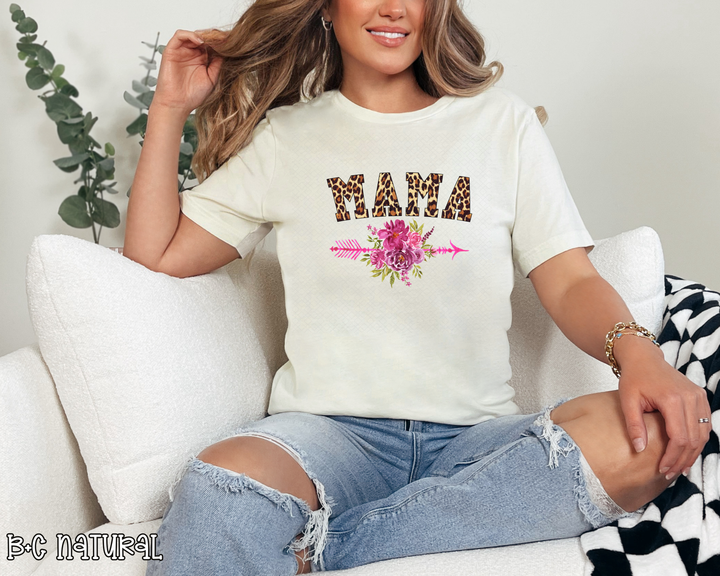 mama leopard arrow pink DTF TRANSFER