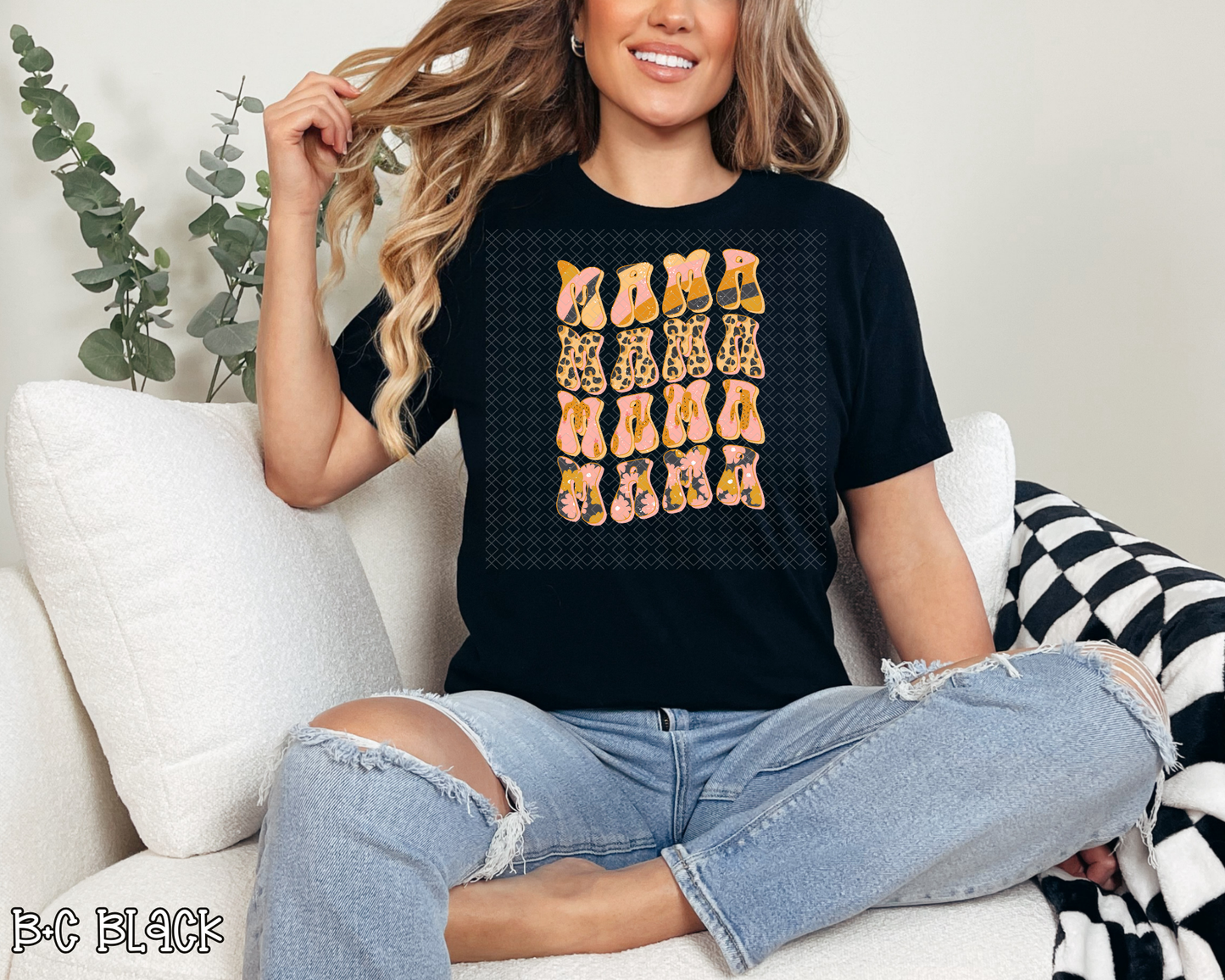 mama retro wave stack leopard DTF TRANSFER