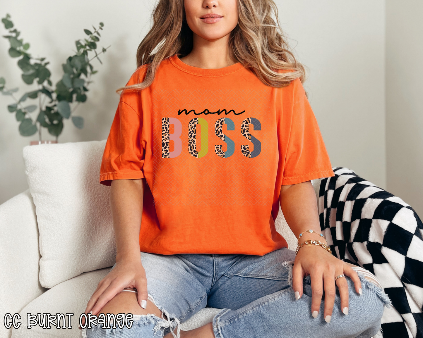 mom boss half leopard pastel DTF TRANSFER