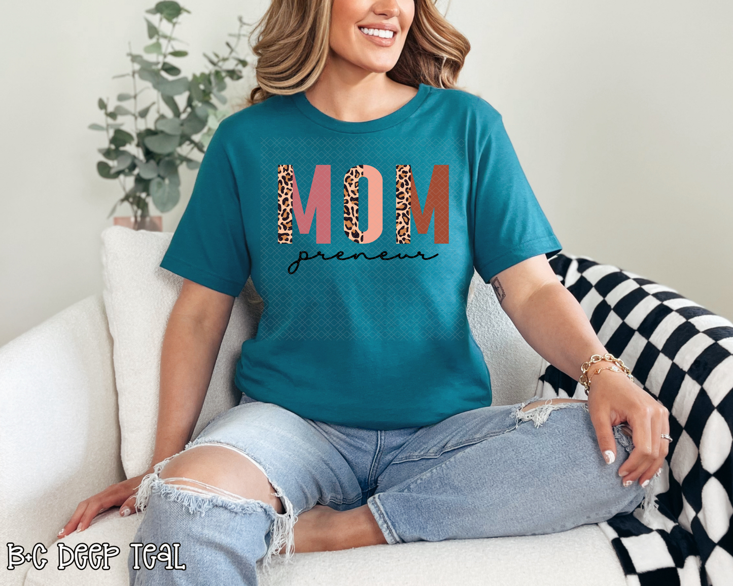 mompreneur half leopard DTF TRANSFER