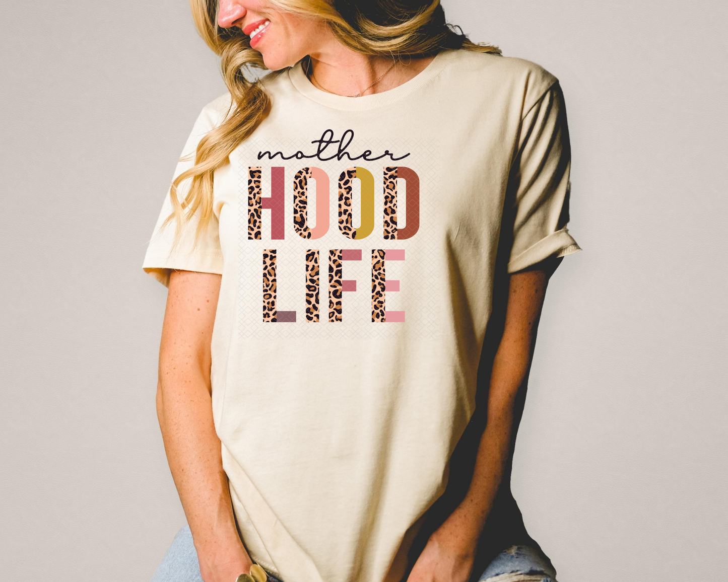 motherhood life half leopard pastel DTF TRANSFER