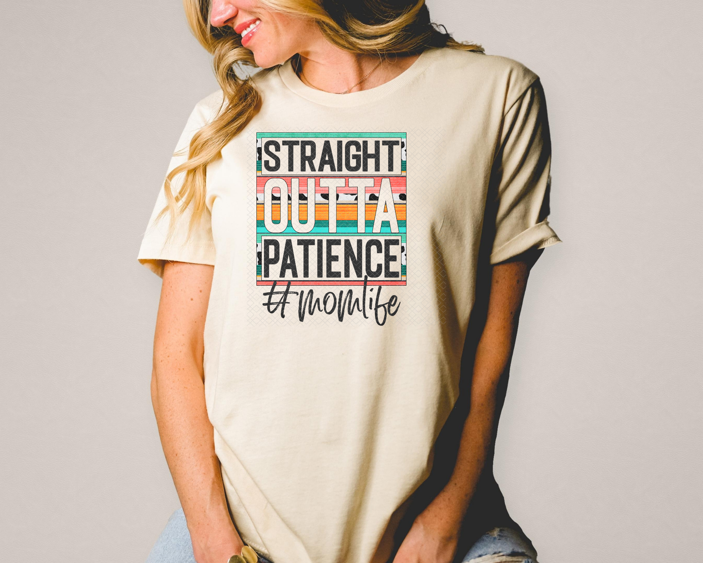 straight outta patience mom cow DTF TRANSFER