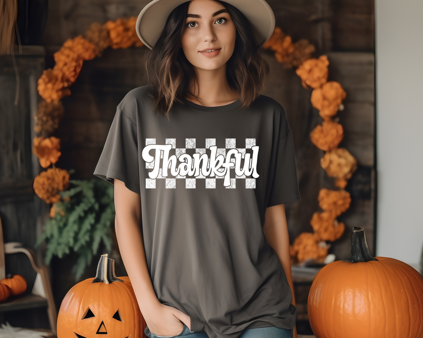Thankful Checkered DTF TRANSFER