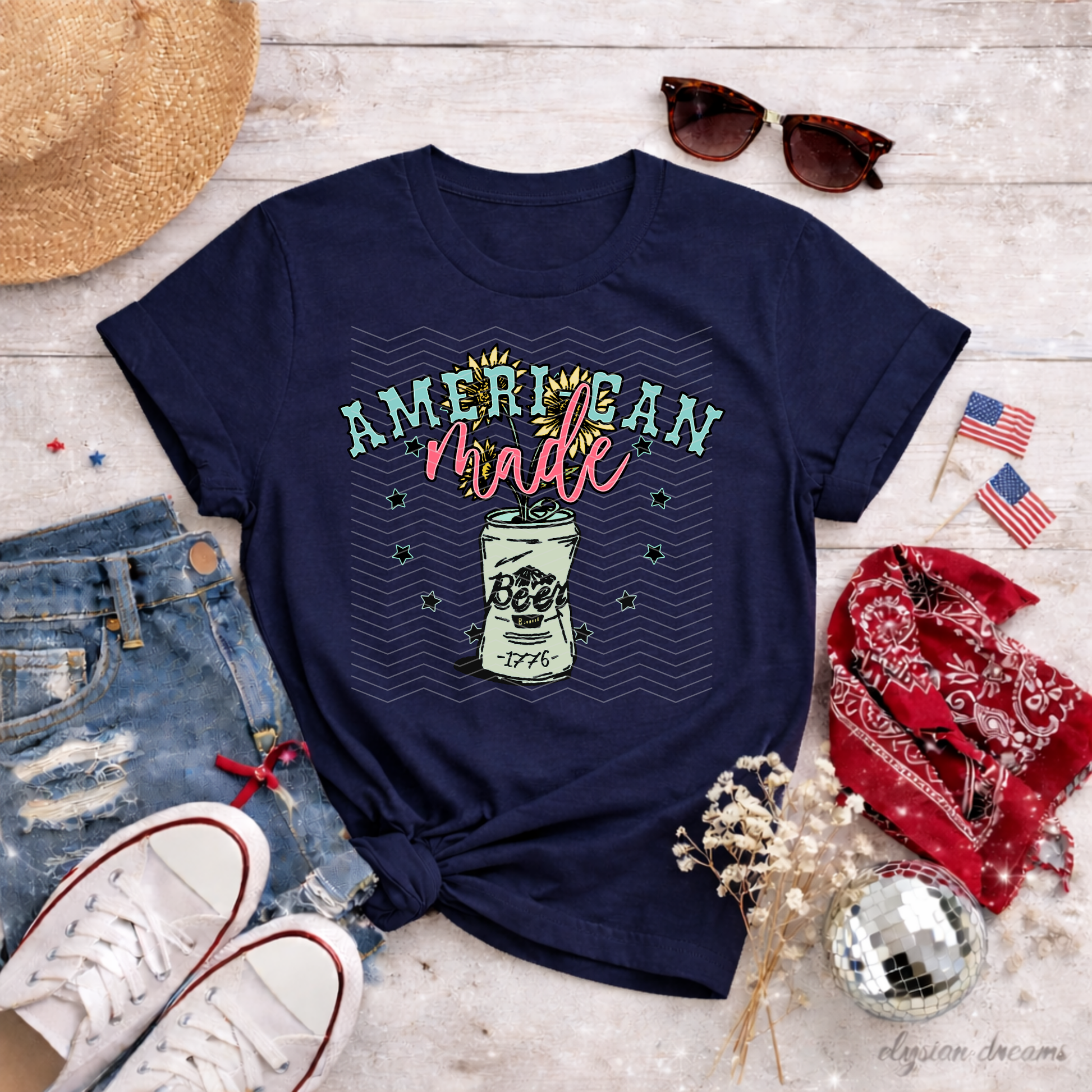 Ameri Can Made Pink DTF TRANSFER