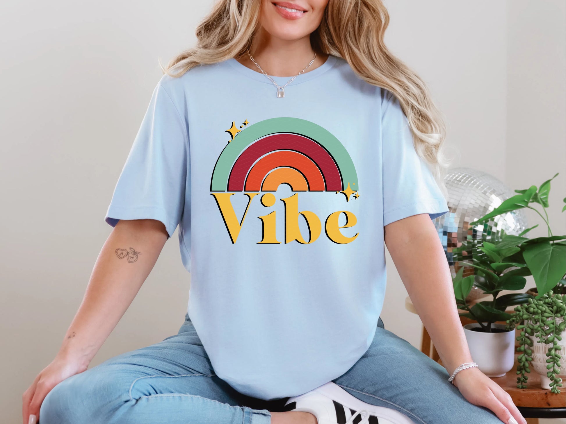 Vibe Retro Groovy Rainbow DTF TRANSFER