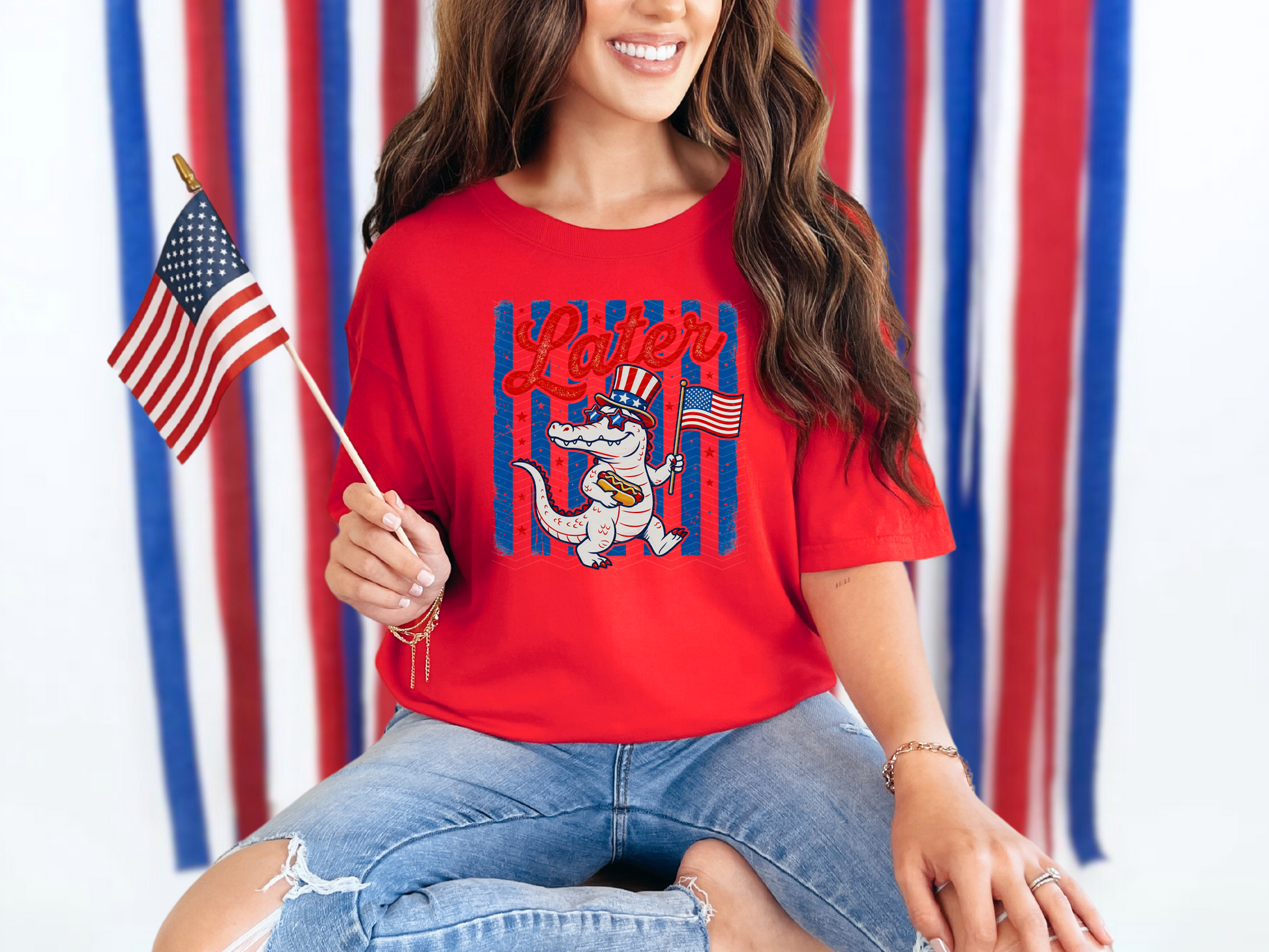 Later Gator Patriotic Stripes DTF TRANSFER