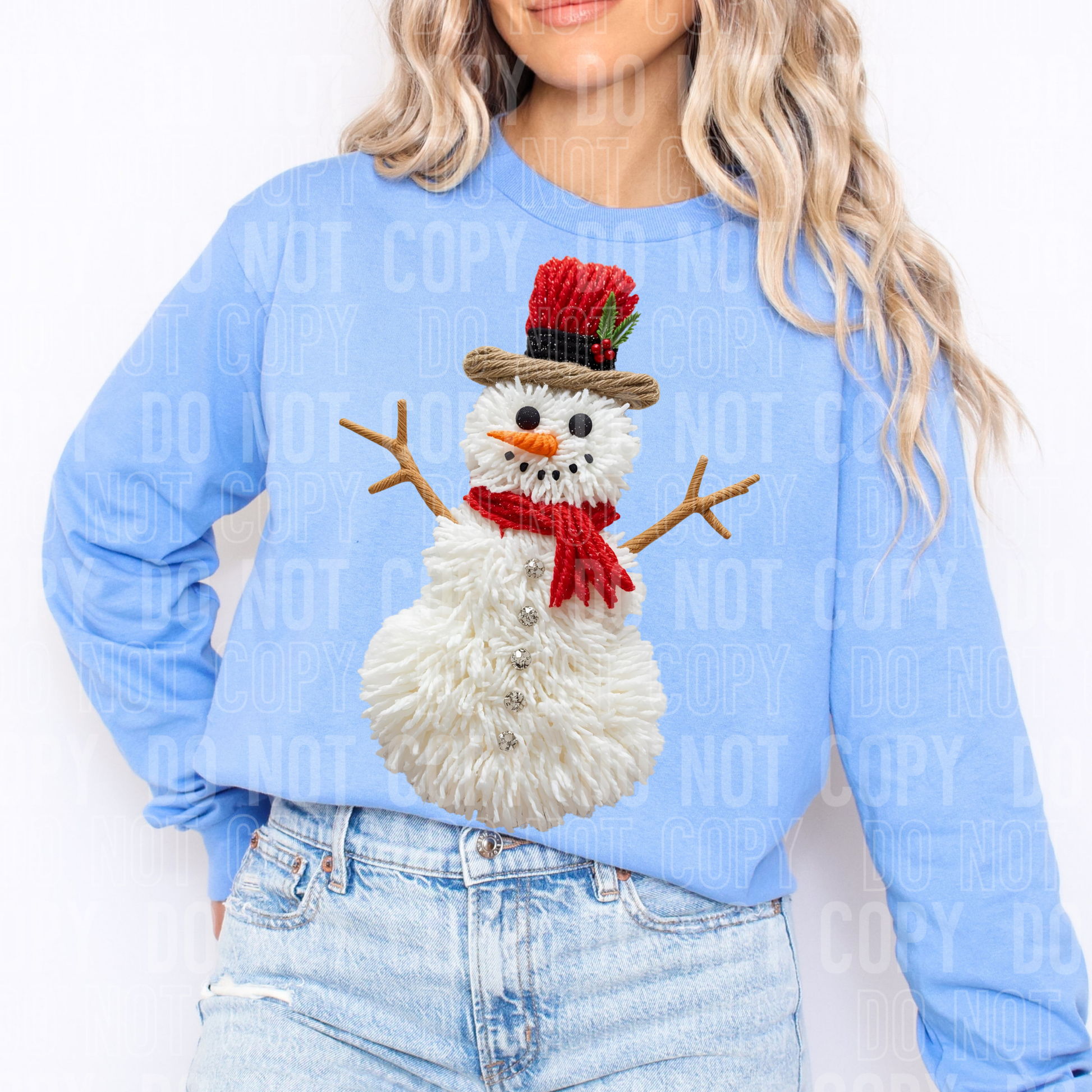 SNOWMAN FAUX YARN DTF TRANSFER
