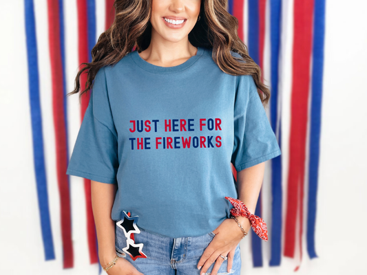 Just Here for the Fireworks Navy DTF TRANSFER