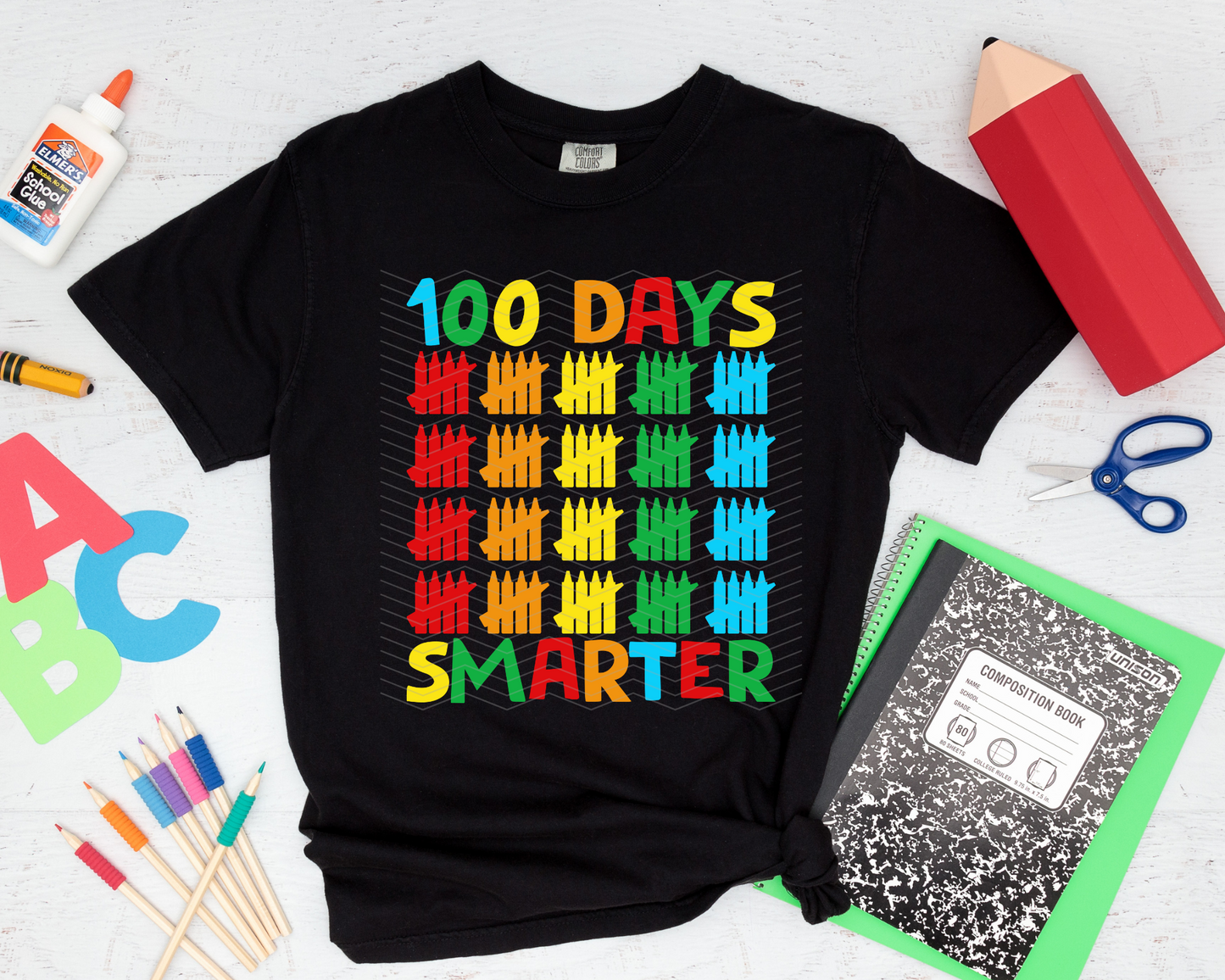 100 Days Smarter Rainbow Marks DTF TRANSFER