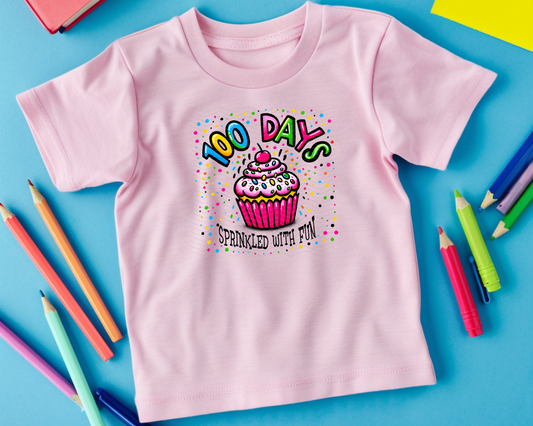 100 Days Sprinkled With Fun Cupcake