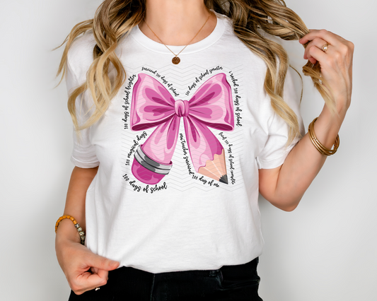 100 Days of School Coquette Bow