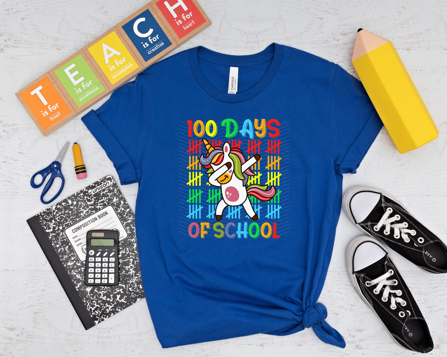 100 Days of School Dabbin Unicorn DTF TRANSFER