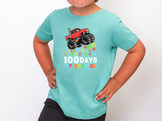 100 Days of School Monster Truck DTF TRANSFER