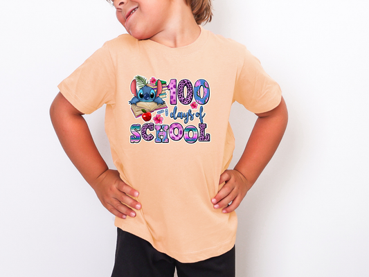 100 Days of School Stitch Purple DTF TRANSFER