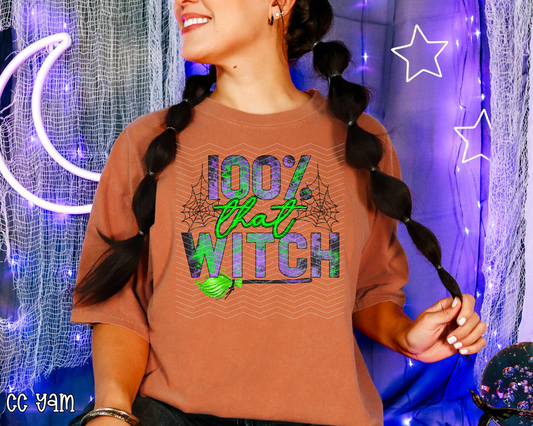 100% That Witch Green Purple DTF TRANSFER