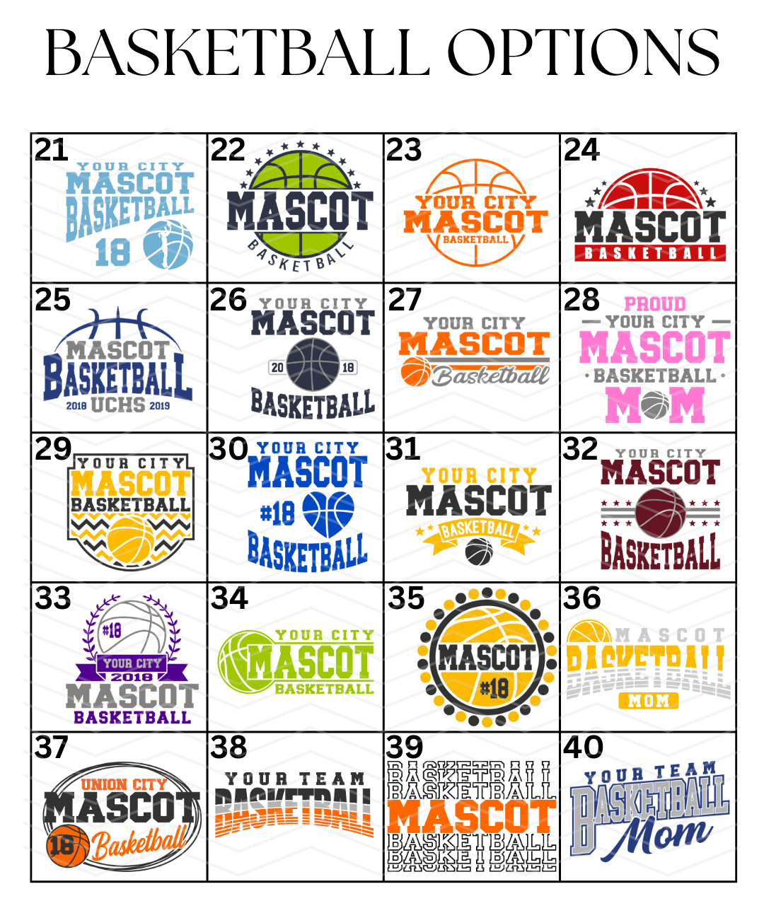 Custom Basketball Designs DTF TRANSFER