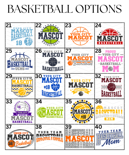 Custom Basketball Designs DTF TRANSFER
