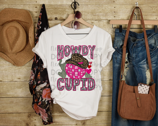Howdy Cupid Faux Embroidery DTF TRANSFER