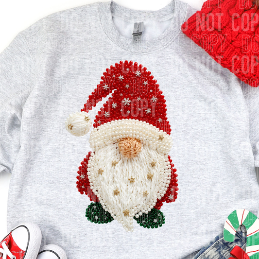 Christmas Gnome Faux Pearls DTF TRANSFER