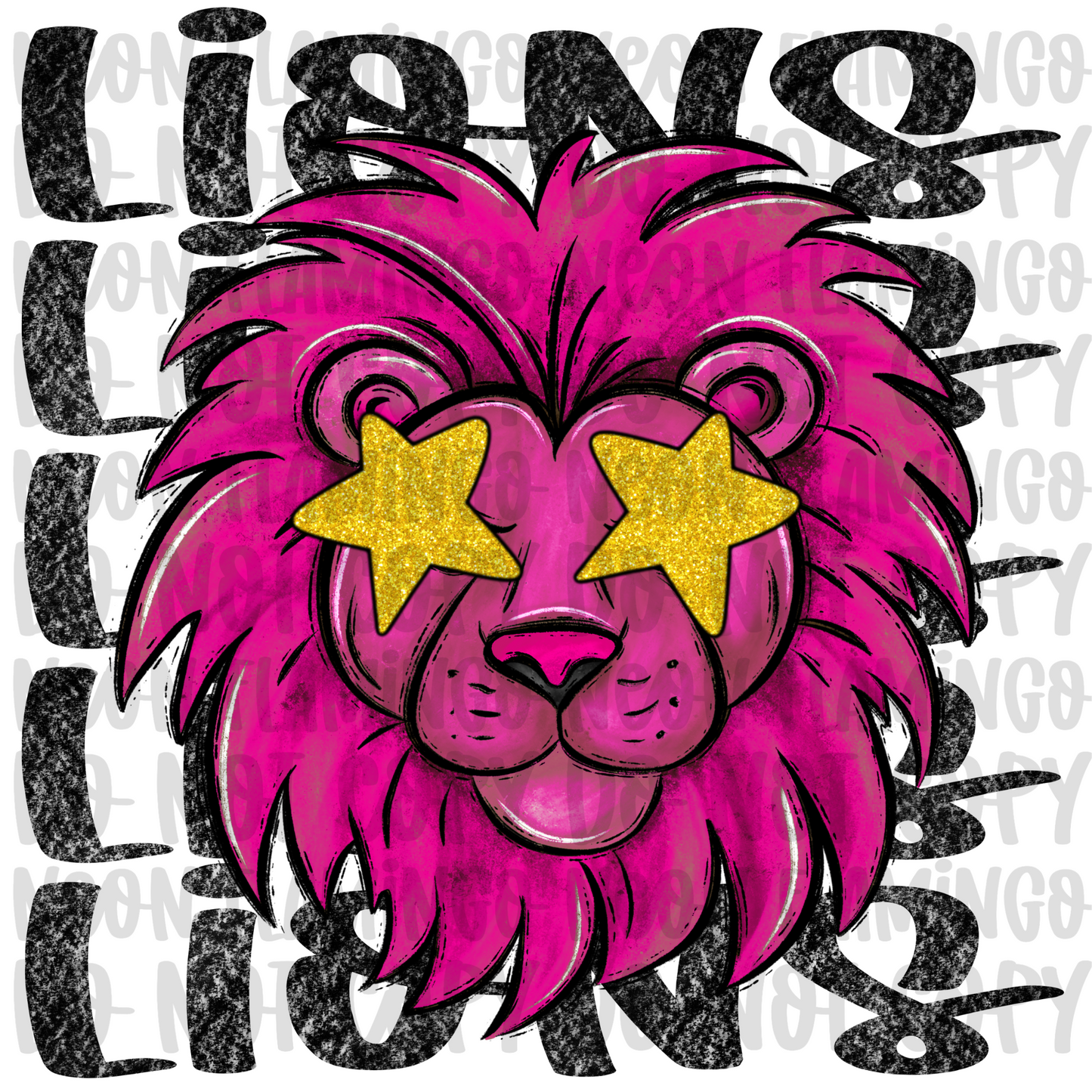 Preppy Mascot PINK Lions DTF TRANSFER