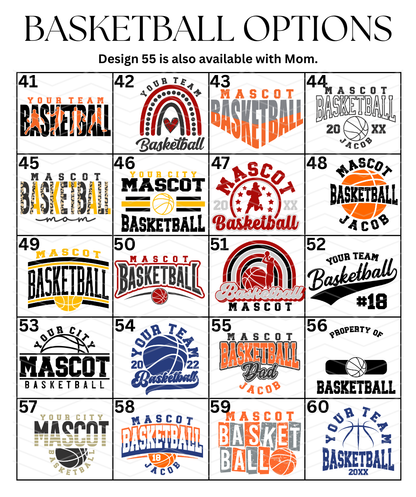 Custom Basketball Designs DTF TRANSFER