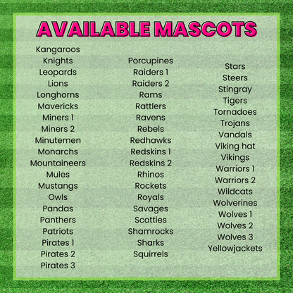 Let's Go Mascots Pink Brushstroke DTF TRANSFER