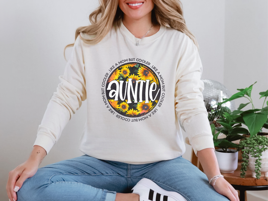 Auntie Sunflower Circle DTF TRANSFER