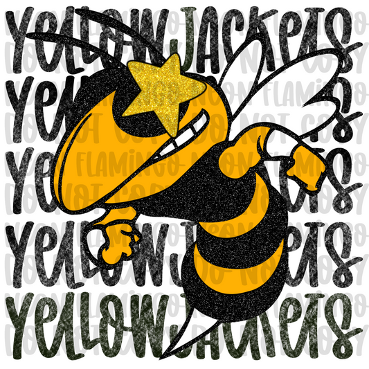 Preppy Mascot Yellowjackets DTF TRANSFER