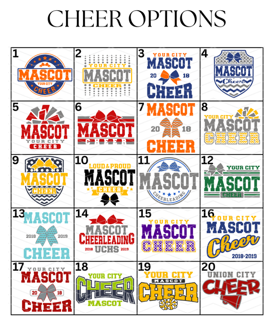 Custom Cheer Designs DTF TRANSFER