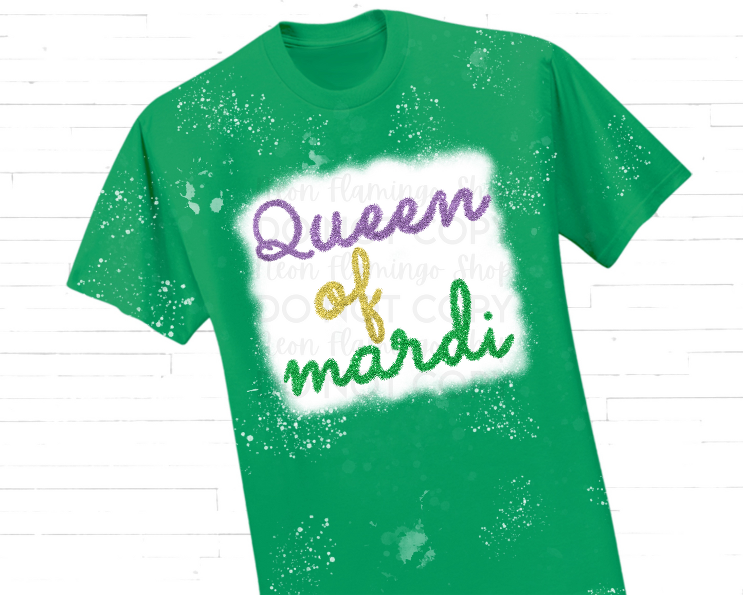 Queen of Mardi tinsel DTF TRANSFER