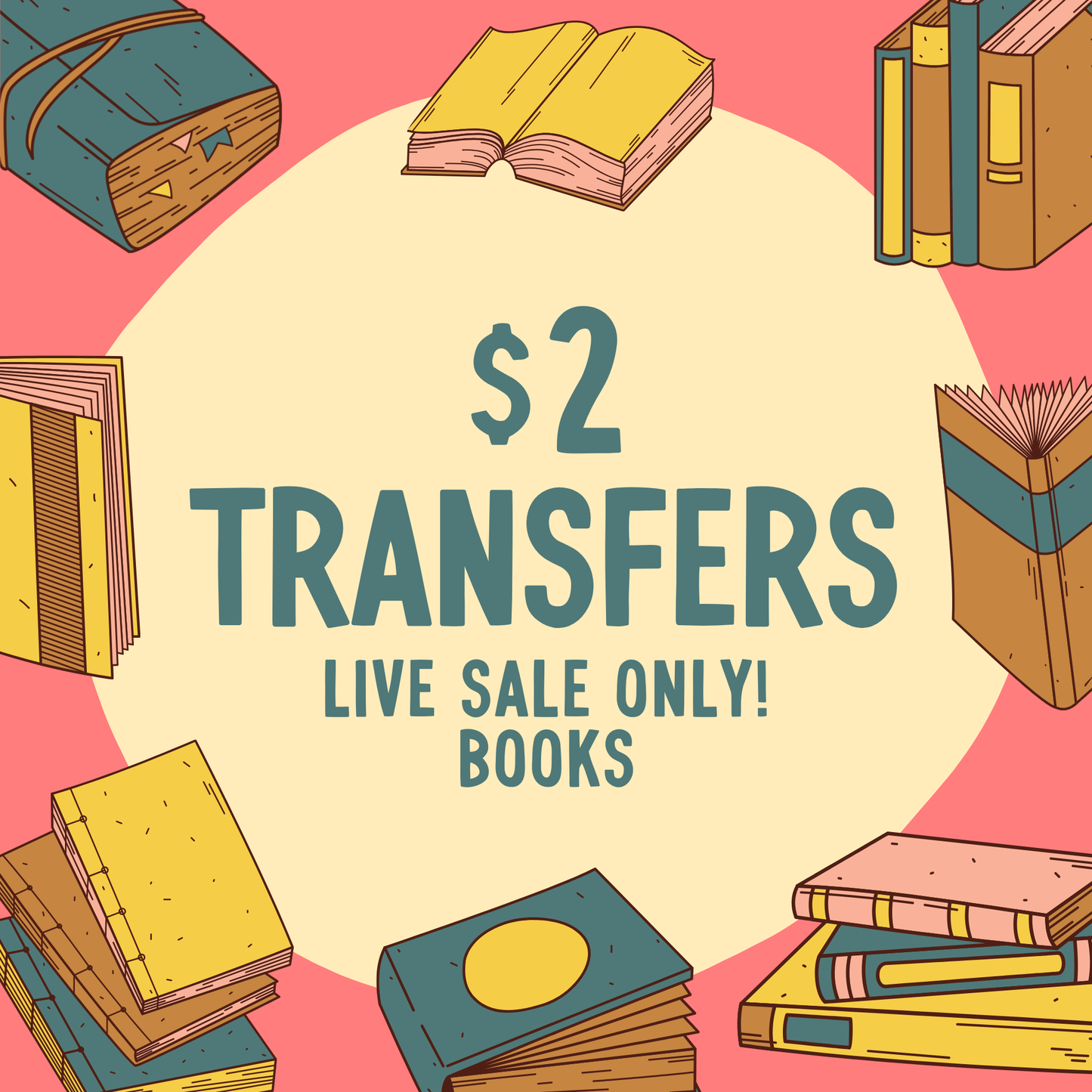 BOOKISH $2 Transfers - LIVE SALE ONLY