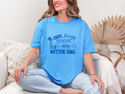 Easy Breezy Beautiful Butter Girl Transparent DTF TRANSFER