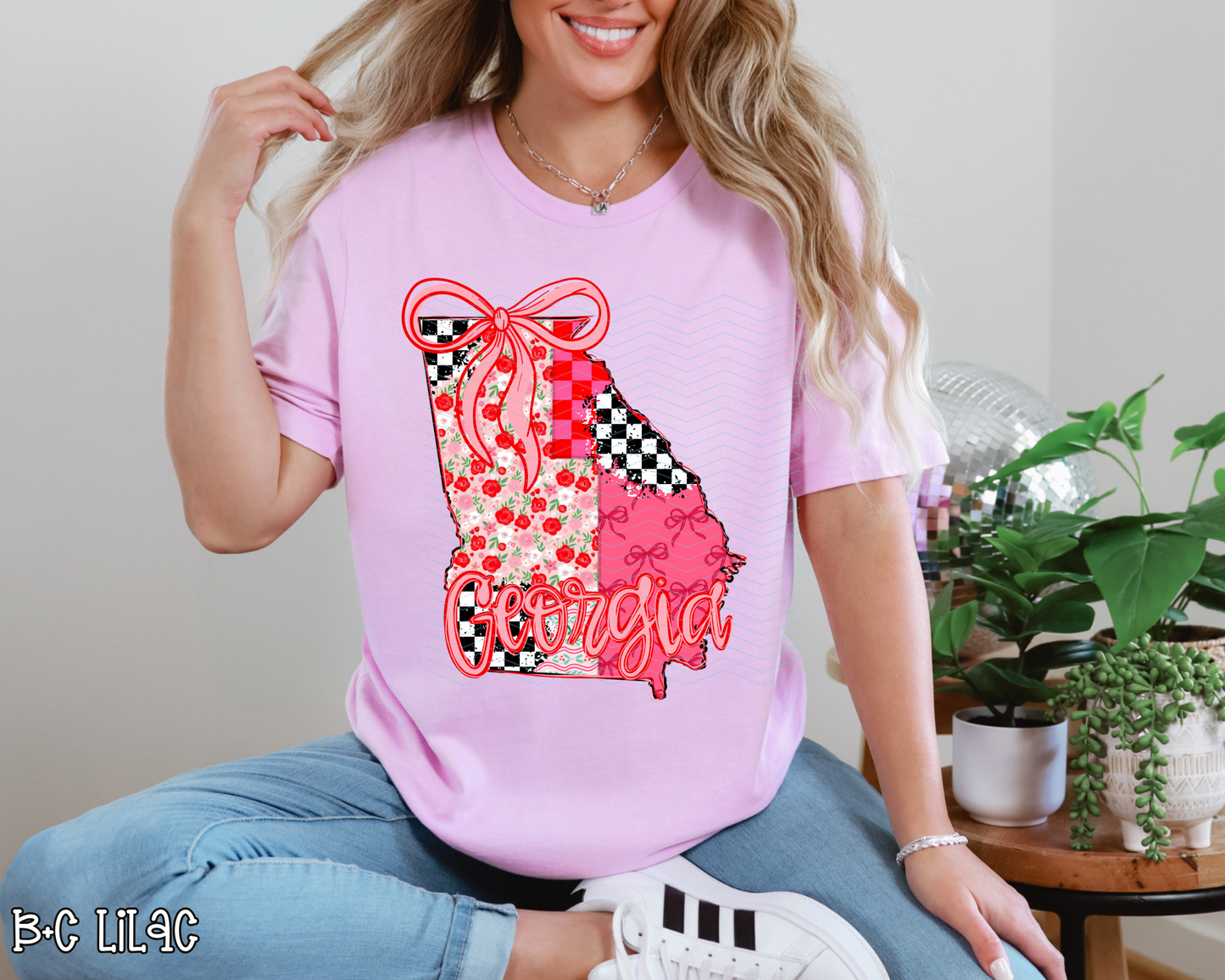 Pink Texas Checkered DTF TRANSFER