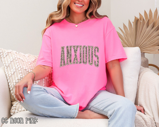 Anxious Varsity Camo DTF TRANSFER
