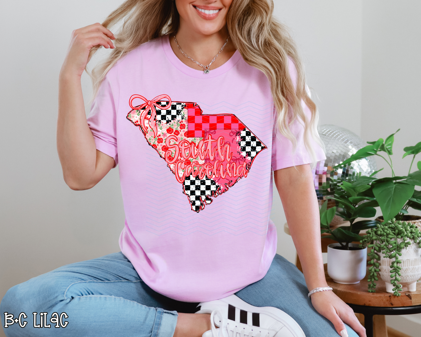 Pink Texas Checkered DTF TRANSFER
