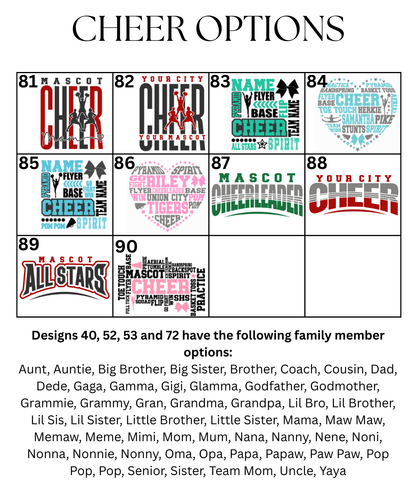 Custom Cheer Designs DTF TRANSFER