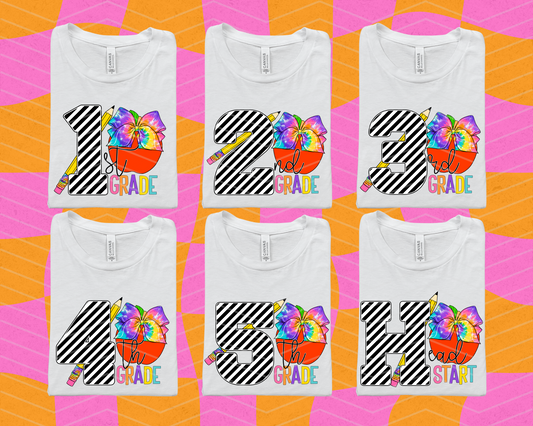 Apple Pencil Tie-Dye Grades DTF TRANSFER
