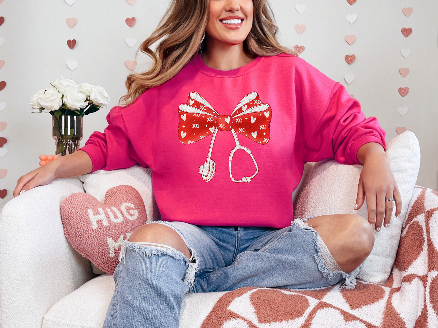 Nurse Stethoscope XO Heart DTF TRANSFER