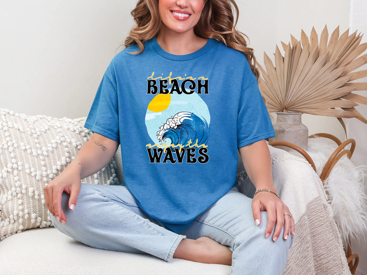 Life’s a Beach Enjoy the Waves Circle DTF TRANSFER