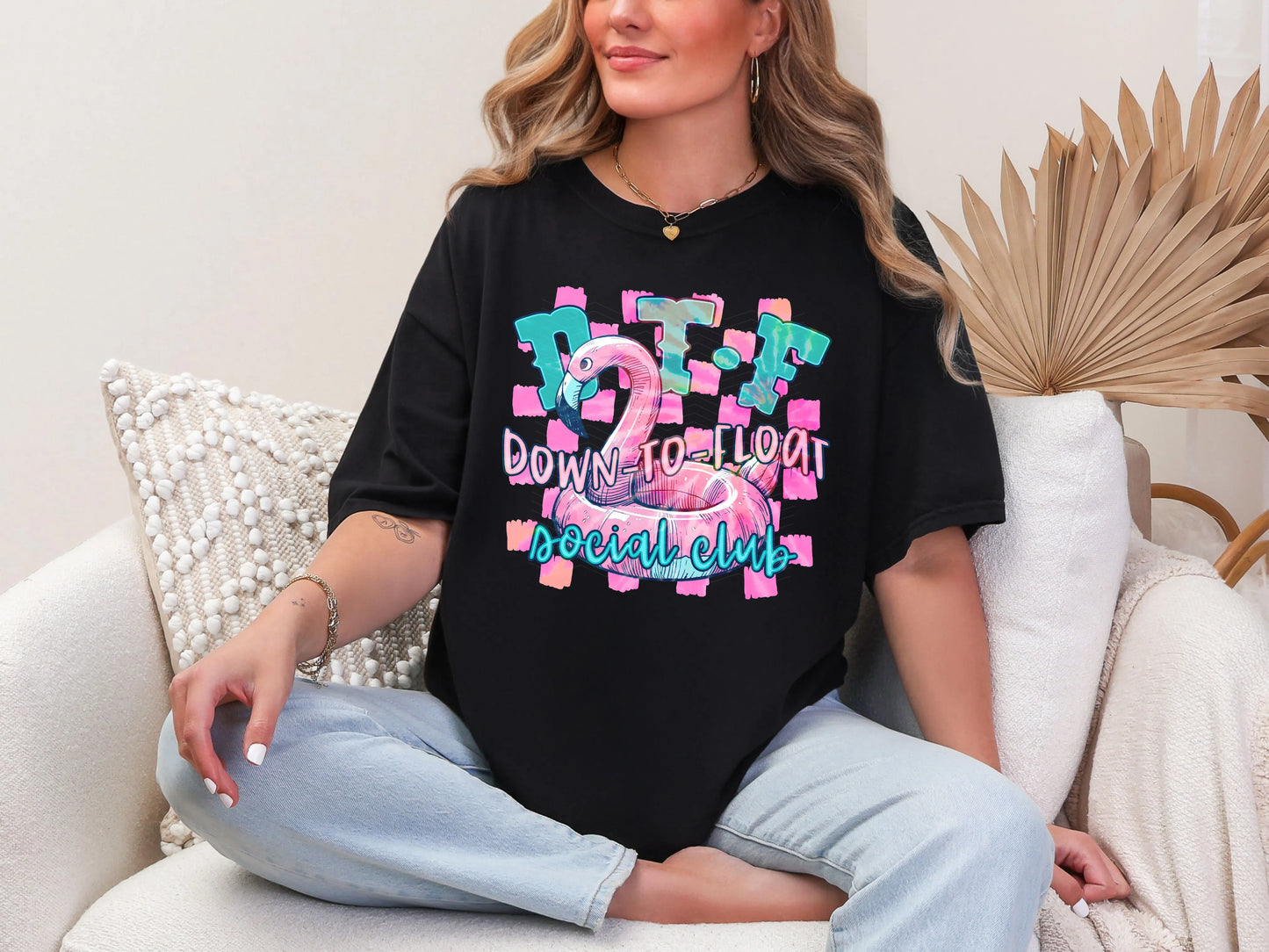 Down to Float Social Club Flamingo DTF TRANSFER
