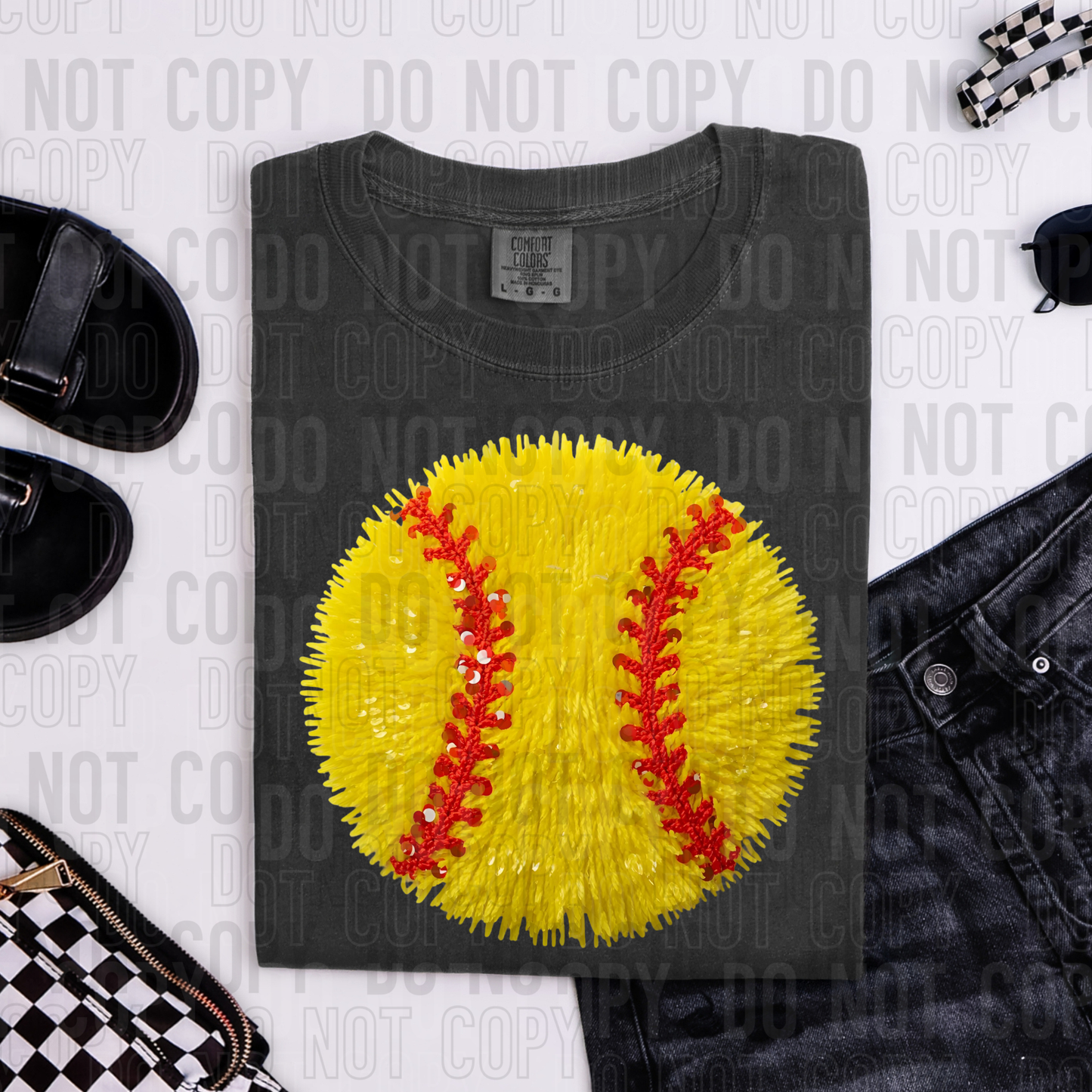 SOFTBALL FAUX YARN DTF TRANSFER